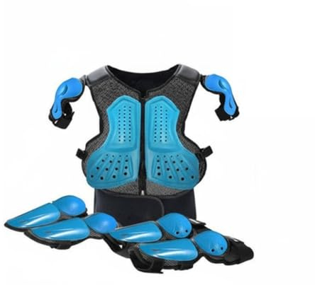 predolo Gilet de Protection Enfant Ajustable Gilet Pare-Pierre avec Genouillères et Coudières Polyvalent Plastron et Dorsale Enfant pour Draisienne, VTT
