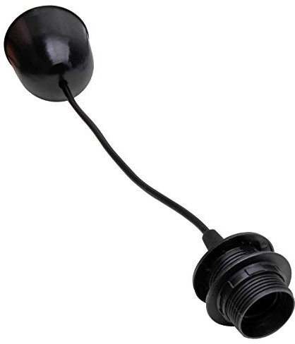Kopp Péndulo de cable para pantalla, soporte colgante, lámpara colgante con casquillo E27 y anillo roscado, negro 210205042