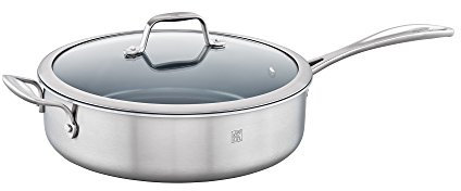 ZWILLING Spirit 3-ply Ceramic Nonstick Saute Pan, 5-qt, Stainless Steel