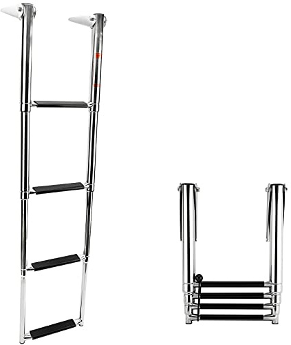 Amarine Made 4 Step Stainless Steel Telescoping Boat Ladder Swim Step
