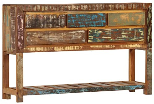 vidaXL Aparador Mesa Cómoda Salón Comedor Almacenamiento Armarios Orden Hogar Mobiliario Decoración Interiores 120x30x75 cm Madera Maciza Reciclada