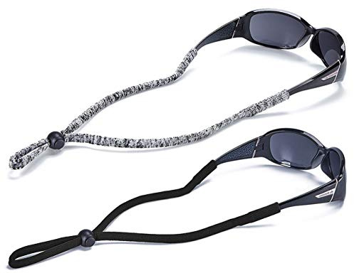 SHINKODA Adjustable Glasses Strap for Adults and Kids | 2-Pack Eyewear Retainer Cord for Reading, Safety, Sports & Sunglasses, Black & White Space Dye, 2 Count (Pack of 1)