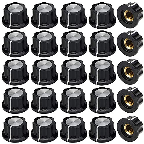 GTIWUNG 25 Stücke A01 Top Drehknöpfe für 6 mm Durchmesser Welle Potentiometer, Knopfoberseite Durchmesser