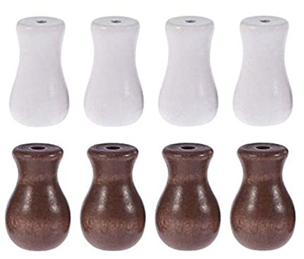 8 Pcs Wooden Window Blind Cord Knob Tassel Pull End Knob for Blinds Shades (White, Brown)
