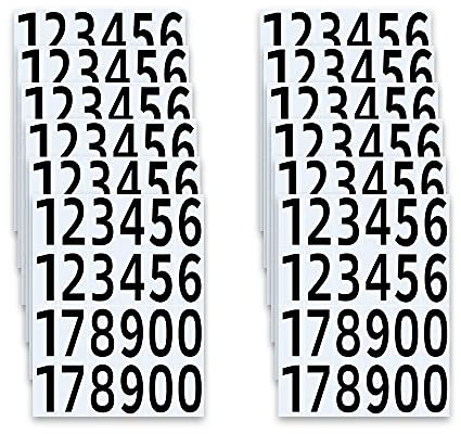 XHNFCU 12 Blätter Wasserdichte Mailbox Nummern Aufkleber Selbstklebendes Vinyl Nummern Alphabet Aufkleber für Postkasten, Residenz, Schilder, Tür, Hausnummern, Adressnummer