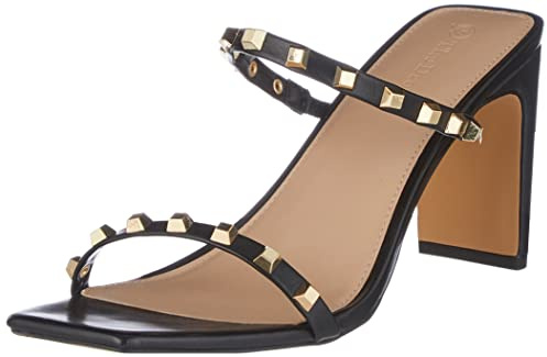 The Drop Avery Sandales À Talons Hauts et Bout Carré, Heeled Sandal Femme, Noir, 35 EU