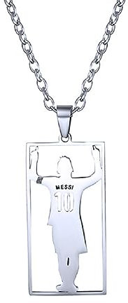 PikaLF Fußball-Nummer 10-Halskette für Männer, Hip-Hop-Fußball- Etikett-Halskette, Silberne Nr. 10-Fußballspieler-Anhänger-Halskette mit 23,6-Zoll-Kette, Edelstahl-Punk-Rock-Fußballspieler-Anhänger