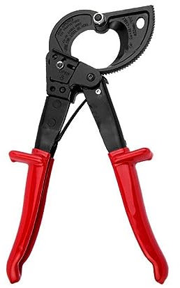 rieder Tijeras de trinquete, herramientas de mano de corte de alambre de trinquete, herramientas de ahorro de trabajo, tijeras, alicates de crimpado, tijeras para cables, fácil de usar, rojo y negro