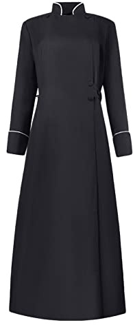 Fancy Dress for Adults Women's Priest Costumes Medieval Clergy Halloween Costumes Priest Uniform Robes Choir Robes Clergy Confirmation Baptism Robes Church Costume Priest Pastor Preachers Black