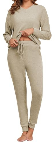 Famulily Jogginganzug Damen Set Zweiteiler Freizeitanzug Hausanzug Herbst Outfit Trainingsanzug, 2 Teiler Loungewear Jogginghose und Oberteil
