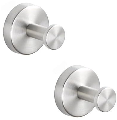 Stainless Steel Suction Hooks - 2 PCS Heavy Duty, Waterproof, No-Drill Hooks for Bathroom, Kitchen, Glass Door