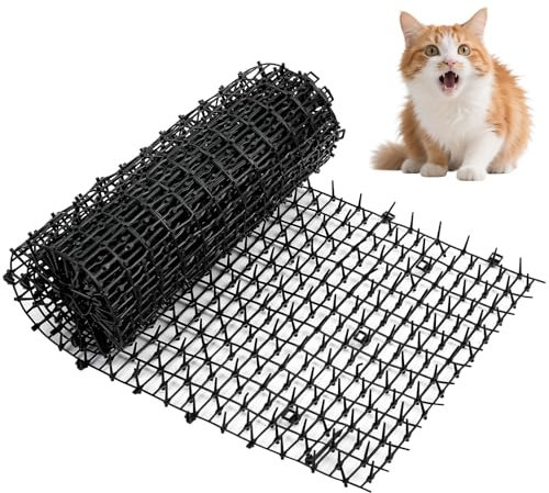Flintronic 1 Pieza Pinchos Anti Gatos, 200x13 cm Plástico Repelente Gatos, Mallas Antigatos Jardin, Mantiene Alejados a los Gatos, para Jardines Interiores y Exteriore, Negro