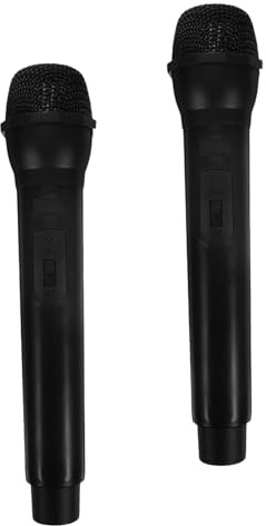 HEMOTON Lot De 2 Microphones en Plastique pour Enfants Accessoires De Jeu De Rôle Microphones Réalistes Accessoires De Jouets pour Enfants Noir