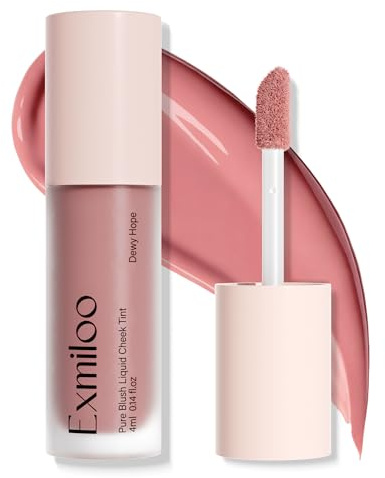 Exmiloo Liquid Blush, Dewy Nude Mauve Cheek Tint