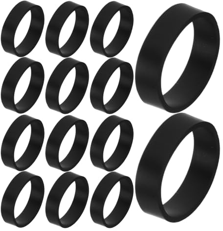 NUOBESTY Bridas Elásticas para Cables de Datos Negras 15x5x1 Mm, 1000 Unidades, Organizador Reutilizable de Silicona para Gestión y Protección de Cables en Oficina y Viajes