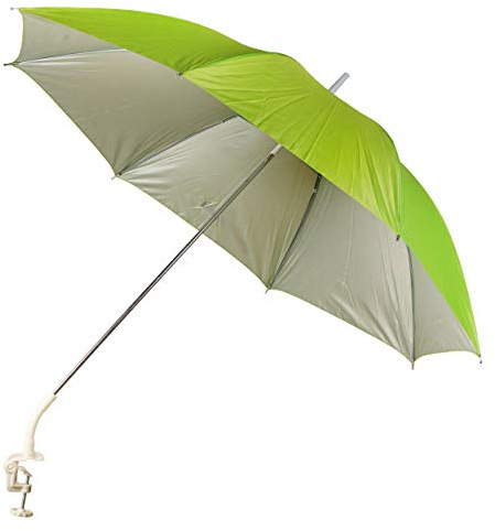 Garden Patio Balcony Beach Deck Chair Clip On Screw Clamp Umbrella Parasol UV Protection Sun Shade Rain Brolly (Green 147400)