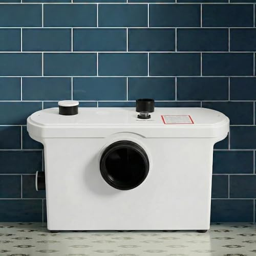 Baystone 600W Domestic Sanitary Macerator Pump – 3 Inlets Waste Water System for Toilet, Shower, Sink & Bath Quiet High-Pressure Sewage Pump IP54 Rated, CE Certified