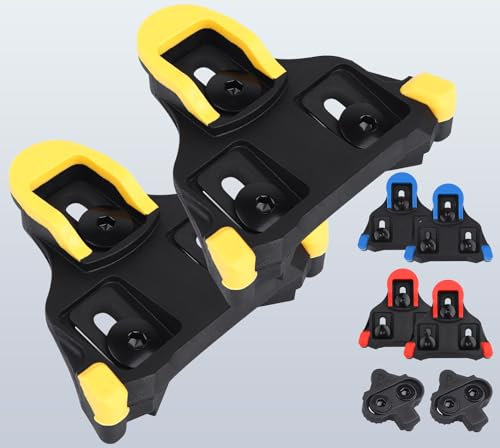 NAACOO Fahrrad Schuhplatten kompatibel mit Shimano SPD-SL-Pedalen/SM-SH10 SH11 SH12 Klickpedale Cleats, Indoor-Outdoor-Peleton-Spin-Fahrradpedale, Schuhcleats und Rennrad-Clips