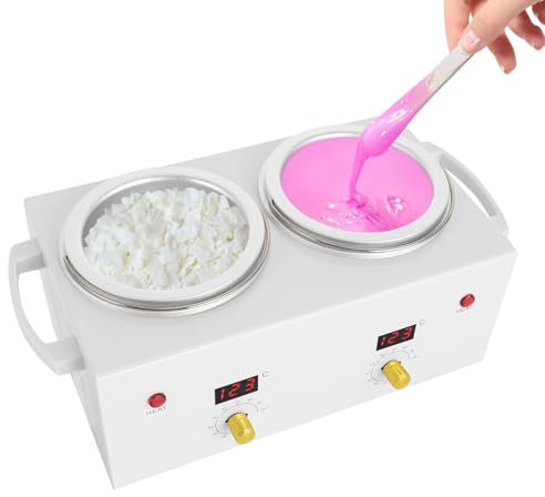 Doppeltopf Wachs Haarentfernung Wachswärmer,100W Wachswärmer Waxing Kit Enthaarungserhitzer mit Anpassbarer Temperatur,68-248℉