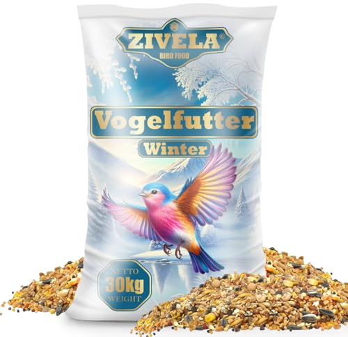 30 kg ströfoder | Fågelfoder för vinter vilda fåglar | Fågelfoder viltfågelfoder fettfoder premiumblandning | ströfoder för vilda fåglar för kalla dagar 30 kg