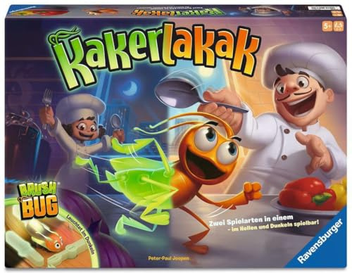 Ravensburger 24762 Cockroach Glow in The Dark - Jeu d'action avec cafard électronique pour Petits et Grands de 5 Ans et Plus, pour 2 à 4 Personnes