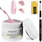 Aokitec Builder Gel für Nägel: 60g Sculpture aufbaugel für gel Hard Gel mit Nail Pen Forms für Nagelverdickung, Maniküre Verlängerung UV Verstärker für Maniküre und Nail Art Pink Glitter
