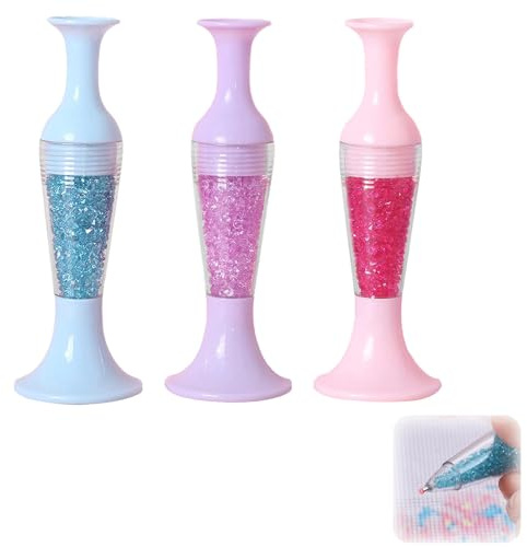 YELYTR 3 Pezzi Vaso Ricaricabile, Penna Per Fiori, Penna Per Pittura A Diamante, Penna A Perforazione Di Punti, Dispenser Di Penna Per Pittura A Diamante, Strumenti E Accessori Per L'Arte A Diamante
