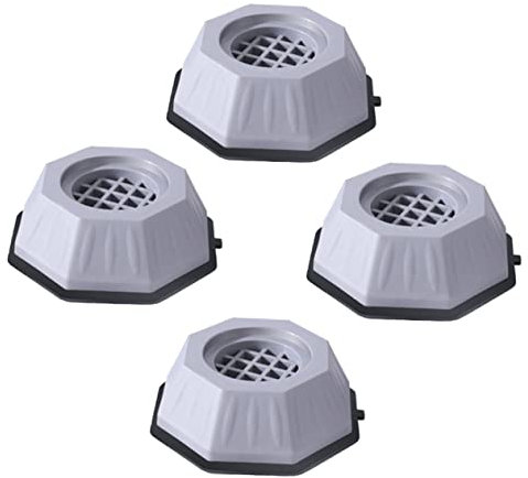 Tofficu 4pezzi Tappetini Antiscivolo Per Frigoriferi e Lavatrici Cuscinetti Rialzati Accessori Per Mobili Grigio