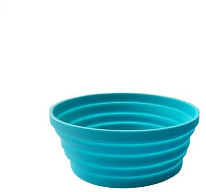 Ciotola da campeggio pieghevole in silicone, 350 ml, portatile, pieghevole, adatta al microonde (blu)