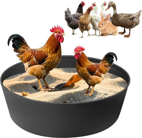 Bain de poussière de poulet，Suuwwn Baignoire de Sable pour poulailler récipient shaker pour poulet taille réglable avec 10 clous Bac de bain pour poules Accessoire pour poulailler