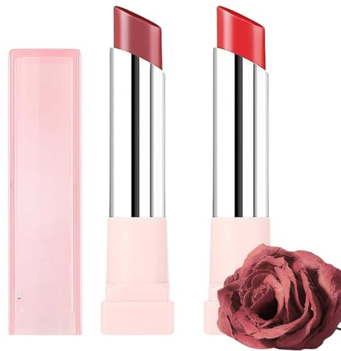 2 PCS Lip Oil Balm, Tinted Lip Balm Gift Set, Chapstick Lip Stain Long Lasting, Lipbalms Multipack Up to 24HR Hydration, Plumping for Fuller Lips, Hyaluronic Acid & Cherry Extract for Ultra Shine