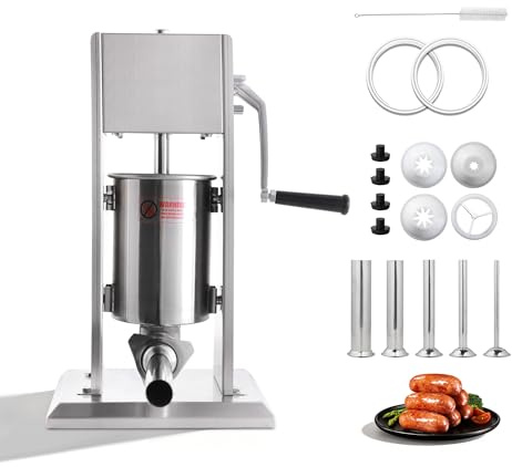 Hakka 2 in 1 Sausage Stuffer, Vertical Sausage Maker and Spanish Churro Maker Machines with 2 Speed, 7LB/3L