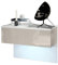 Vladon Nachttisch Sleep, Made in Germany, Nachttischschrank mit Schublade zur Wandmontage, Weiß matt/Sandgrau Hochglanz, inkl. LED-Beleuchtung (60 x 46 x 35 cm)