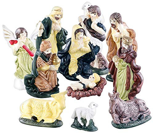 Britesta Lot de 11 Figurines pour crèche de Noël en Porcelaine peintes à la ...