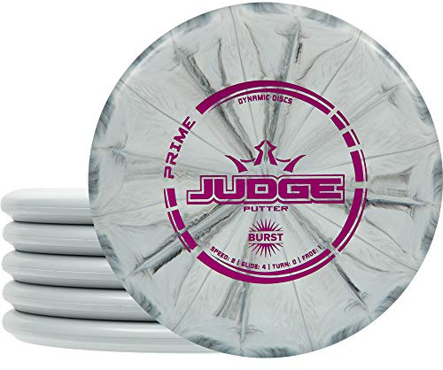 Dynamic Disc Judge Disc - Confezione da 5 putter da golf con dischi da golf e putter da golf di Prime Burst Judge, confezione da 170 grammi e oltre, colore e timbro variano