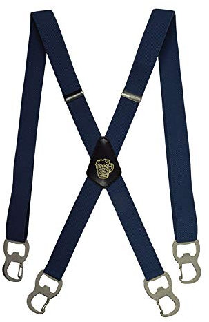 Olata X-form hängslen med ölflasköppnare karbinklämma, 2,5 cm - Mörkblå