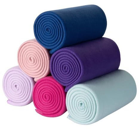 CAI TENG Fleece Throw Blanket Blankets Bulk 6 Pack Soft Lightweight for Kids Cozy Polar Fleece 50 x 60 Solid Pet-Friendly Colorful Bed Sofa Couch Fleece Fabric Travel Wedding Gift Outdoor Multicolor