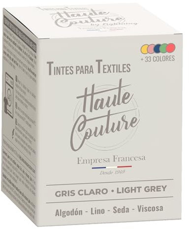 Haute Couture Grau Textilfarbe – 350g – Lichtgrau - Alles-in-Einem – Fertig zur Anwendung für Kleidung und Stoffe