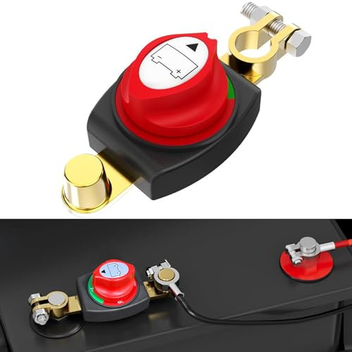 TZEKING Batteriehauptschalter,Auto Batterie Trennschalter 12V-48V,Trennschalter Wasserdicht,Batterieschalter,Batterietrennschalter Akku,Batterie Hauptschalter für Auto Motorrad Marine Boat Caravan