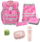 McNeill Mädchen Schulranzen-Set Ballett, 8-teilig, ergonomischer Tornister mit Reflektoren, McOcean Ballerina Schultasche 1. bis 4. Klasse mit Dose, Flasche (8-teiliges Set, GIRLY; Ballett Rosa)