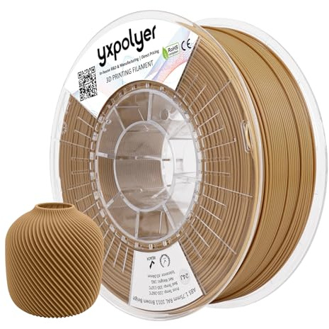 YXPOLYER ABS Filament Marmor-Serie 3D Drucker Filament 1.75mm 1kg Braun Beige Sandfarben, hitzebeständig, feuchtigkeitsresistent und hochfest mit AMS-kompatibler Spule Filament pour imprimante 3D