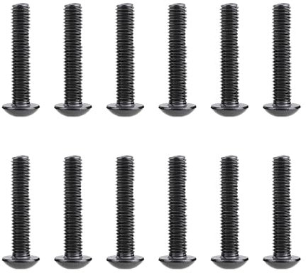 LIANCHEN 6 Pcs M8 x 70mm Viti a Testa Bombata con Esagono Interno e 6 Pcs M8 x 70mm Viti a Testa Semicircolare Nere 10,9 Gradi Per DIY, Riparazione e Montaggio di Mobili (Nero, 70mm)