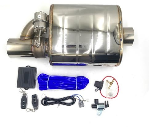 DZSMACHENGSM Gola della Coda dell'auto 51/63/76MM Scarico Valvola Controllo Vuoto Tubo Scarico Silenziatore Variabile Telecomando Universale Iacciaio Inossidabile Punta del silenziatore(76MM Right 1)