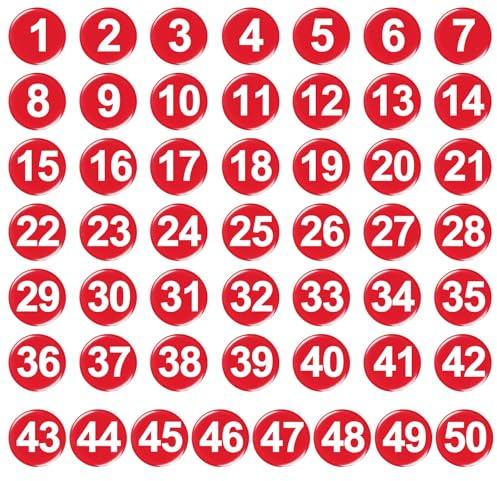 50 stycken magneter färgglada för magnettavla, röda whiteboardmagneter, starka nummermagneter, färgglada runda magneter, kylskåpsmagneter, dekorativa, för skåp, foto, skoltavla, kylskåp