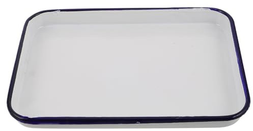 Didiseaon Teglia Rettangolare Da Forno Smaltata Bianca Antiaderente Per Cuocere e Servire Pane Pizza Biscotto e Torta Facile Da Pulire e Conservare