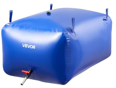 VEVOR Water Storage Bladder 105.7 Gallon Large Capacity Water Bag, Portable & Collapsible Soft Waters Container, Leakproof & Tear-Resistant PVC Emergency Waters Storage Tank for RV Truck & Outdoor Use
