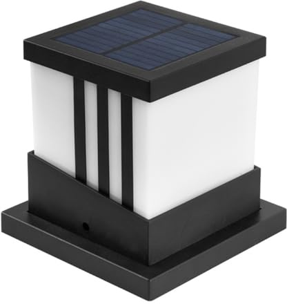 SHOWERORO Farol de Poste Exterior Solar 24 LED, Ip65 Resistente al Agua, Batería 2000mAh, Material ABS, Adecuado para Jardín y Construcción Municipal