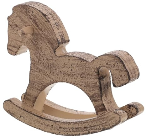 HIAKDOFT Figura Diseño Compacto de Caballo Mecedor de Madera Vintage E Imaginativo para Decoración del Hogar Adecuado para Centros de Mesa y Regalos de Inauguración