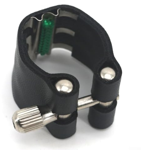 Saxophon-Mundstück Blattschraube Clip für Altsaxophon aus Leder, entworfen für Standard-Hartgummi- und Kunststoff-Mundstücke