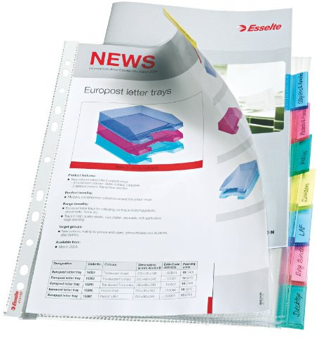 Esselte register-prospektfodral, filt, A4, 8 delar